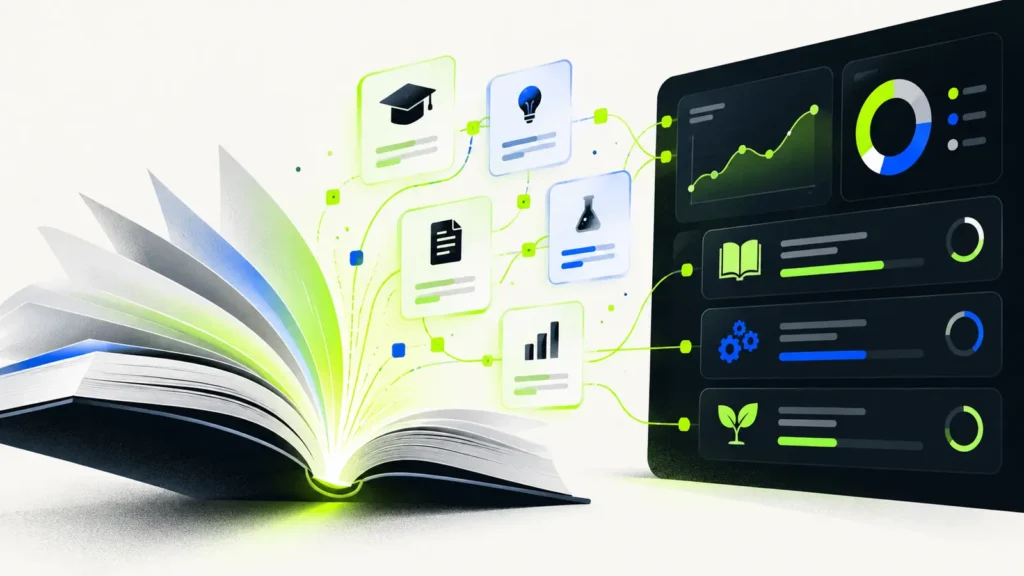 Ilustración de inteligencia artificial aplicada a la educación y el aprendizaje