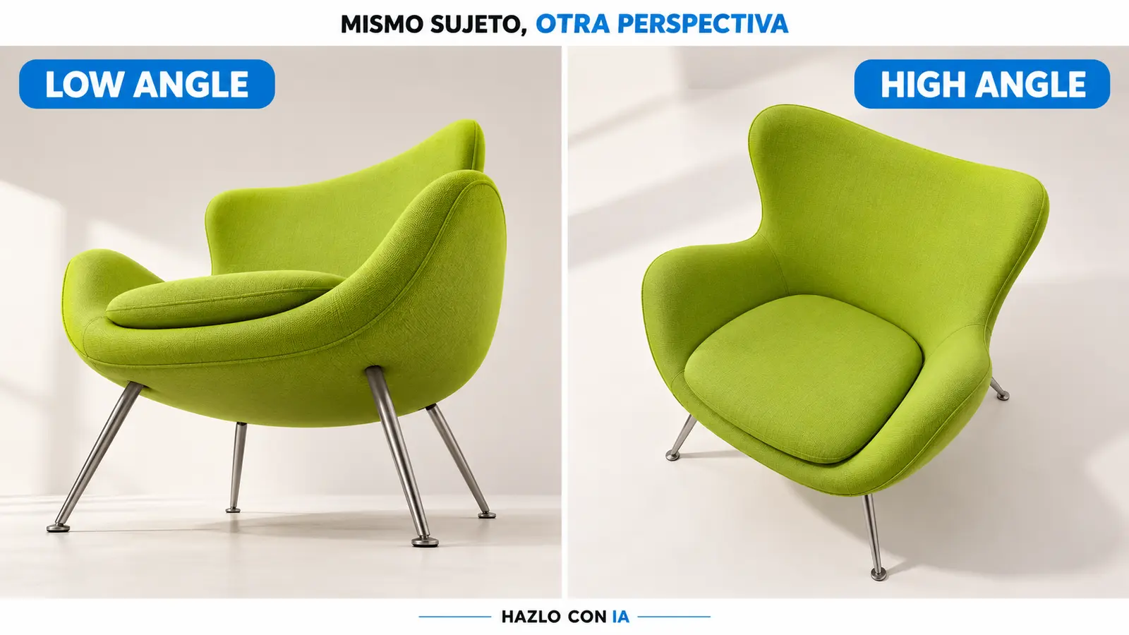comparación entre low angle y high angle en imágenes creadas con IA