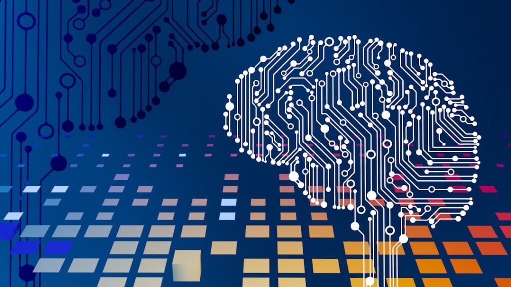 Ilustración digital abstracta sobre inteligencia artificial y creación de prompts